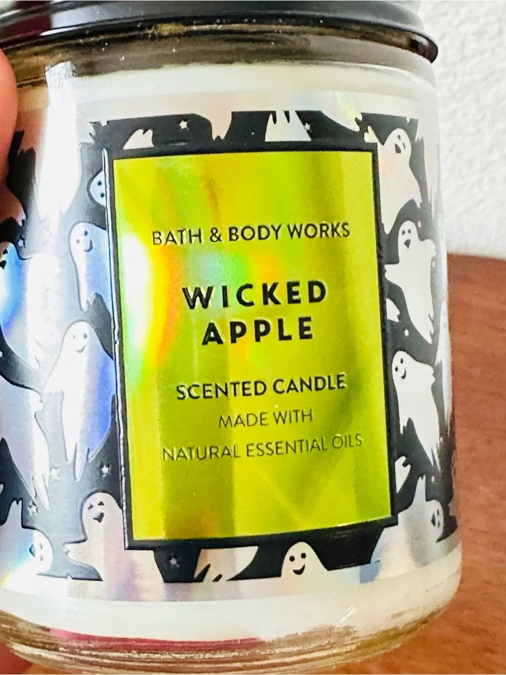 Bath & Body Works Wicked Apple Candle - Black, White, Green Label